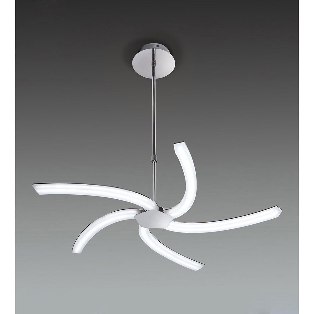 M3560 On Telescopic 30W LED Polished Chrome/Frosted Acrylic