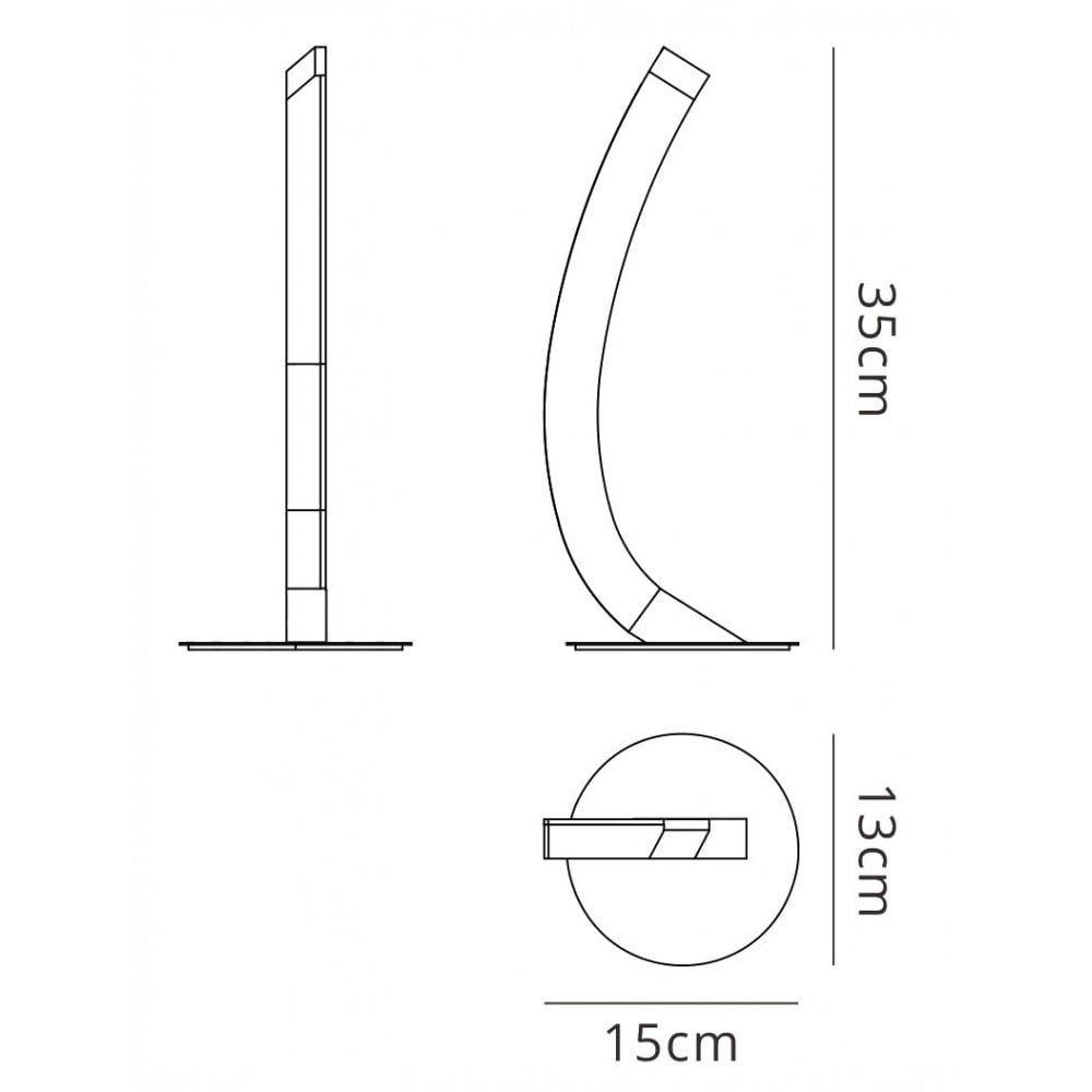 M3563 On Table Lamp Right 5W LED Polished Chrome/Frosted Acrylic