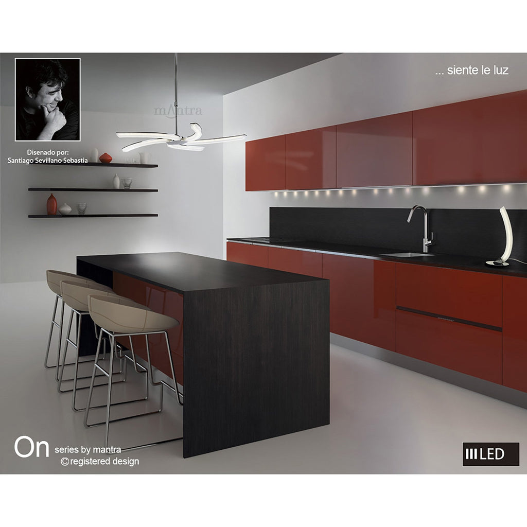 M3563 On Table Lamp Right 5W LED Polished Chrome/Frosted Acrylic