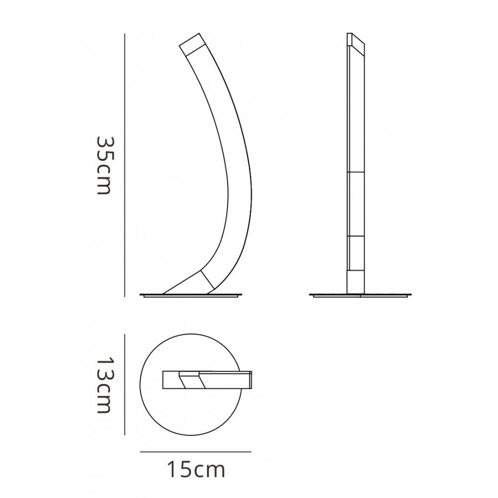 M3564 On Table Lamp Left 5W LED Polished Chrome/Frosted Acrylic