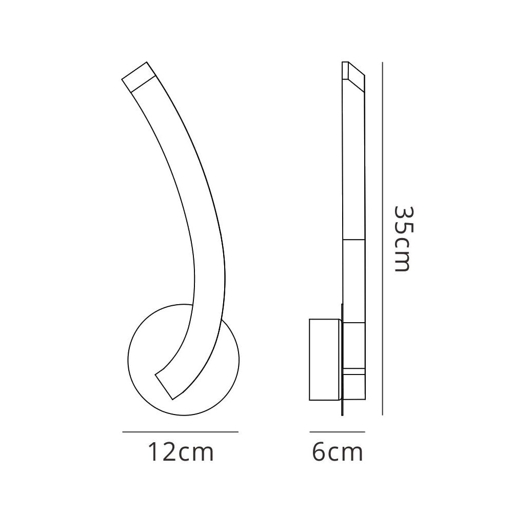 M3565/S On Wall Lamp Left Switched 5W LED Polished Chrome/Frosted Acrylic