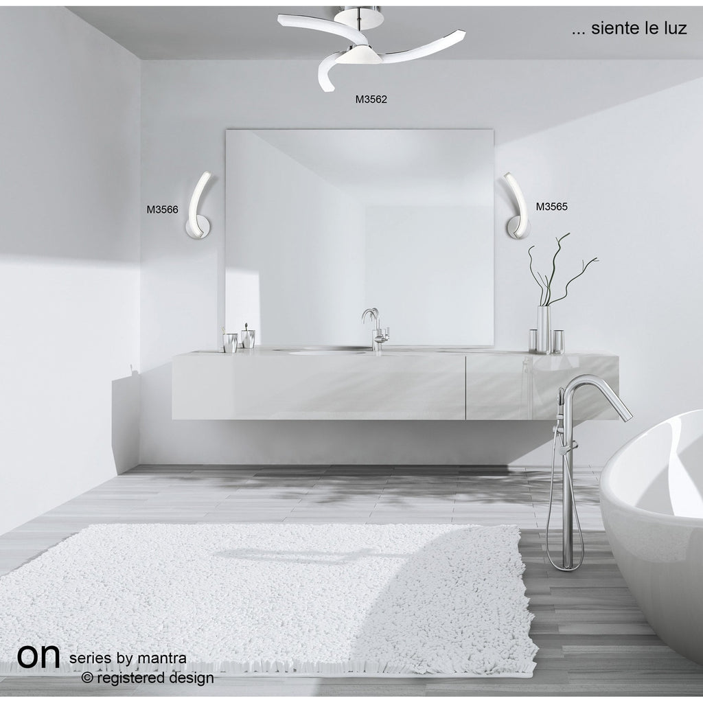 M3565/S On Wall Lamp Left Switched 5W LED Polished Chrome/Frosted Acrylic