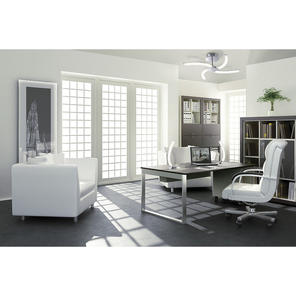 M3567 On Telescopic Convertible To Semi Flush Linear 28W LED Polished Chrome Frosted Acrylic