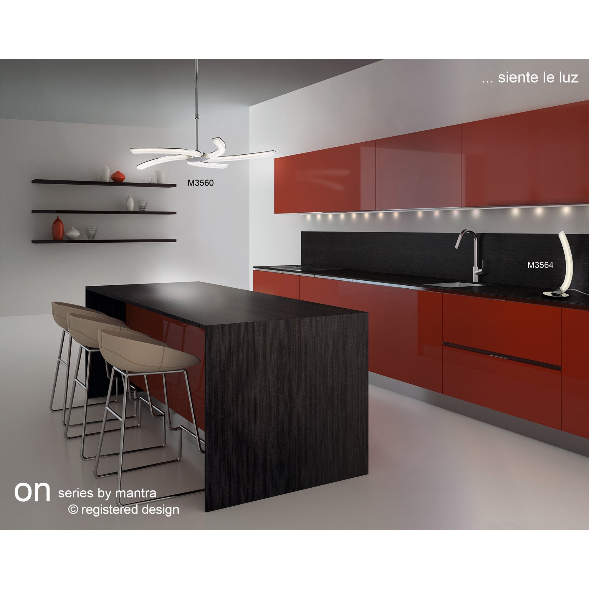 M3567 On Telescopic Convertible To Semi Flush Linear 28W LED Polished Chrome Frosted Acrylic