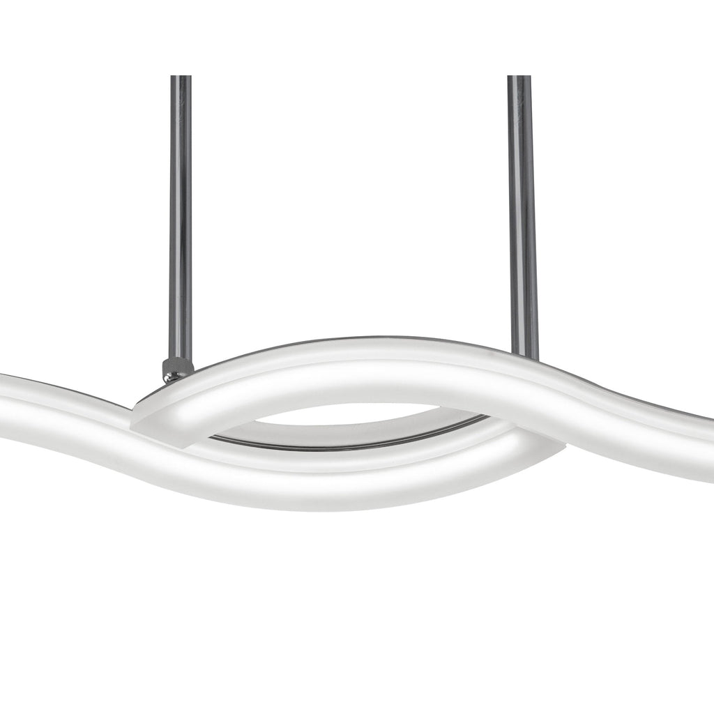 M3567 On Telescopic Convertible To Semi Flush Linear 28W LED Polished Chrome Frosted Acrylic
