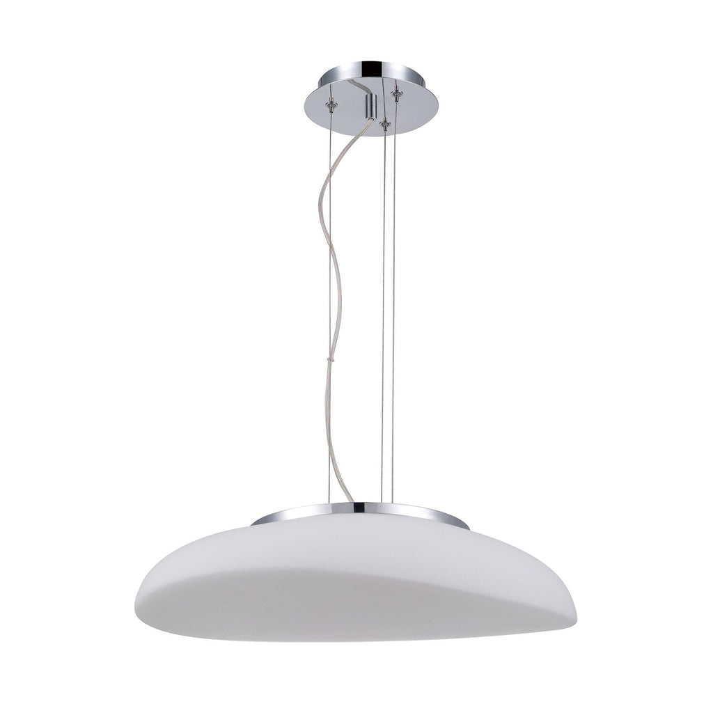 M4891 Opal Oval Pendant 4 Light E27 Polished Chrome/Frosted White Glass