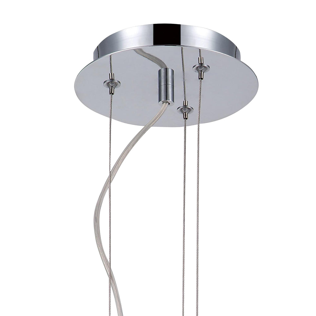 M4891 Opal Oval Pendant 4 Light E27 Polished Chrome/Frosted White Glass