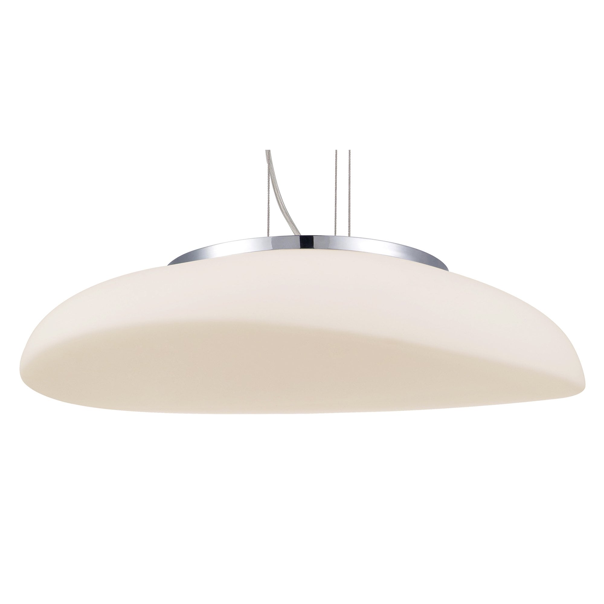 M4891 Opal Oval Pendant 4 Light E27 Polished Chrome/Frosted White Glass