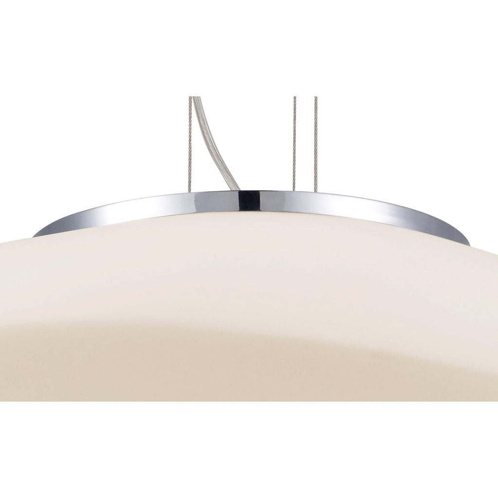 M4891 Opal Oval Pendant 4 Light E27 Polished Chrome/Frosted White Glass