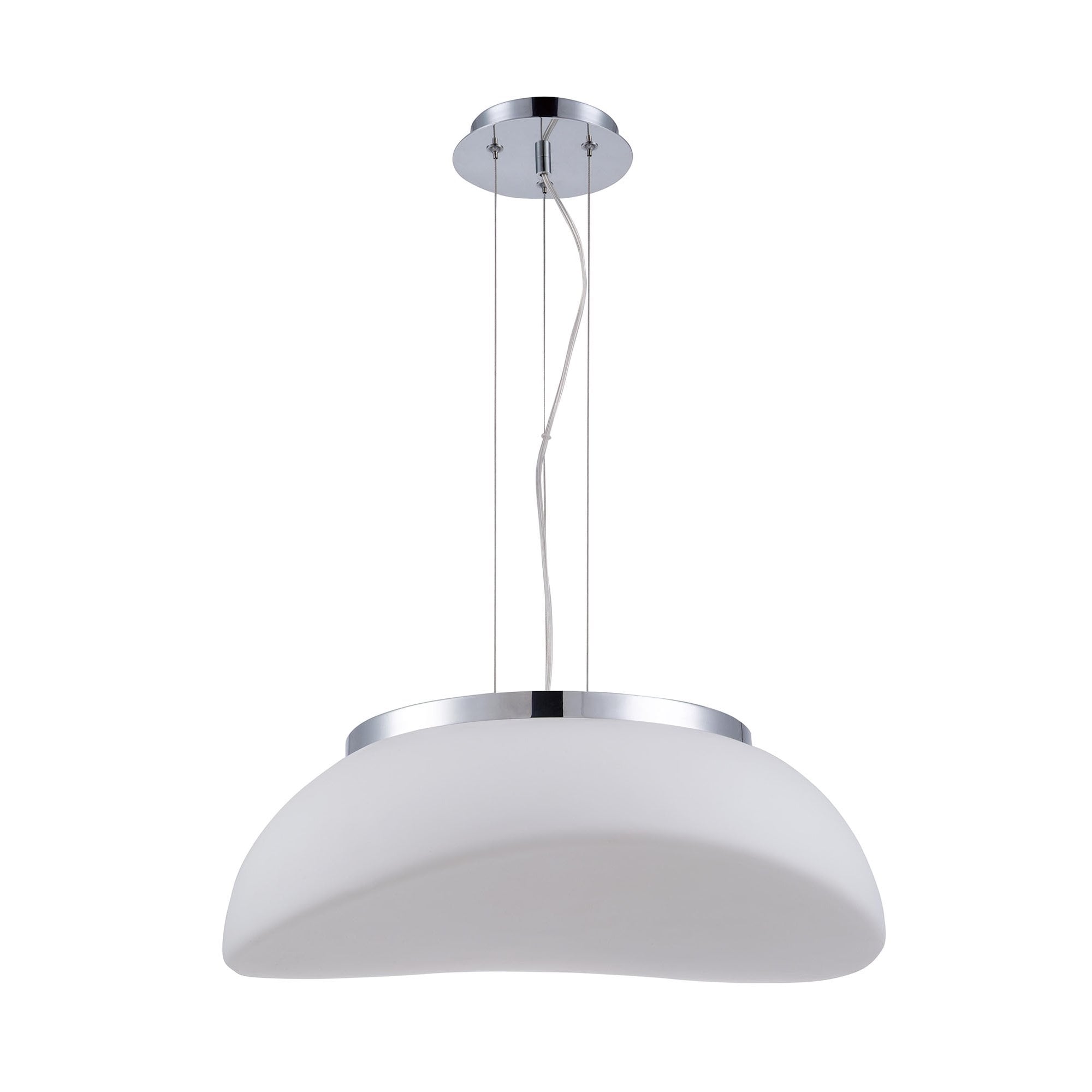 M4892 Opal Pendant 3 Light E27 Polished Chrome/Frosted White Glass