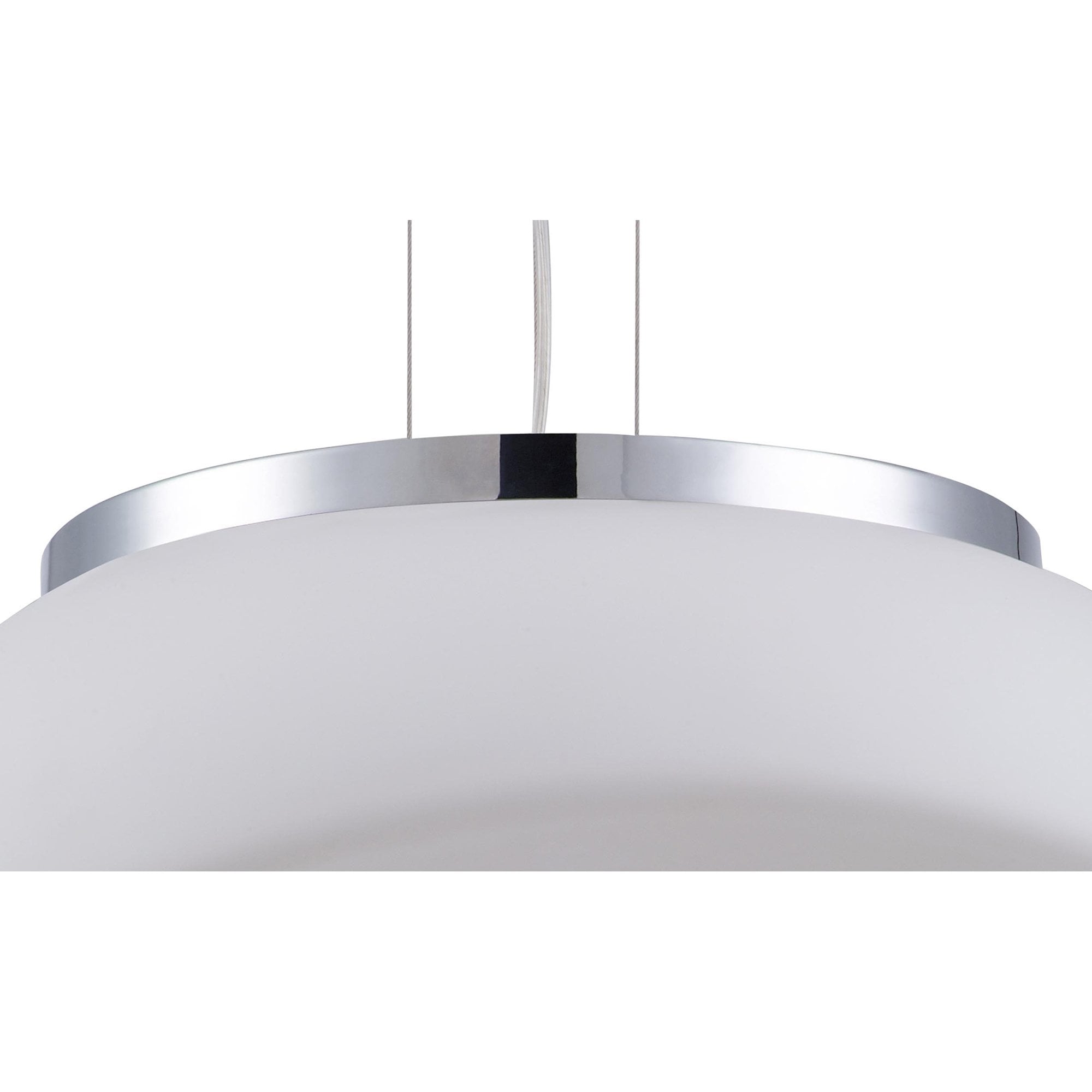 M4892 Opal Pendant 3 Light E27 Polished Chrome/Frosted White Glass