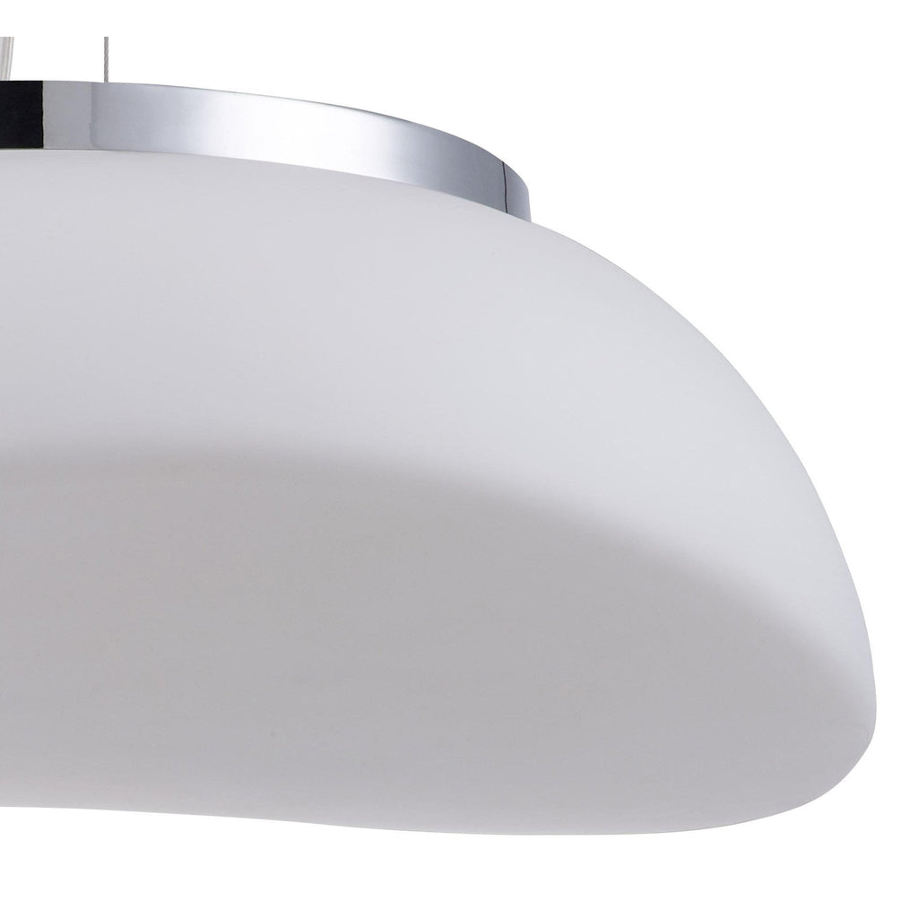 M4892 Opal Pendant 3 Light E27 Polished Chrome/Frosted White Glass