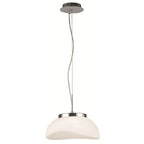 M4893 Opal Pendant 1 Light E27 Polished Chrome/Frosted White Glass