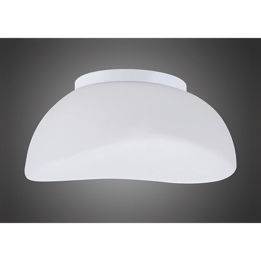 M4896 Opal Flush Ceiling 3 Light E27 Polished Chrome/Frosted White Glass