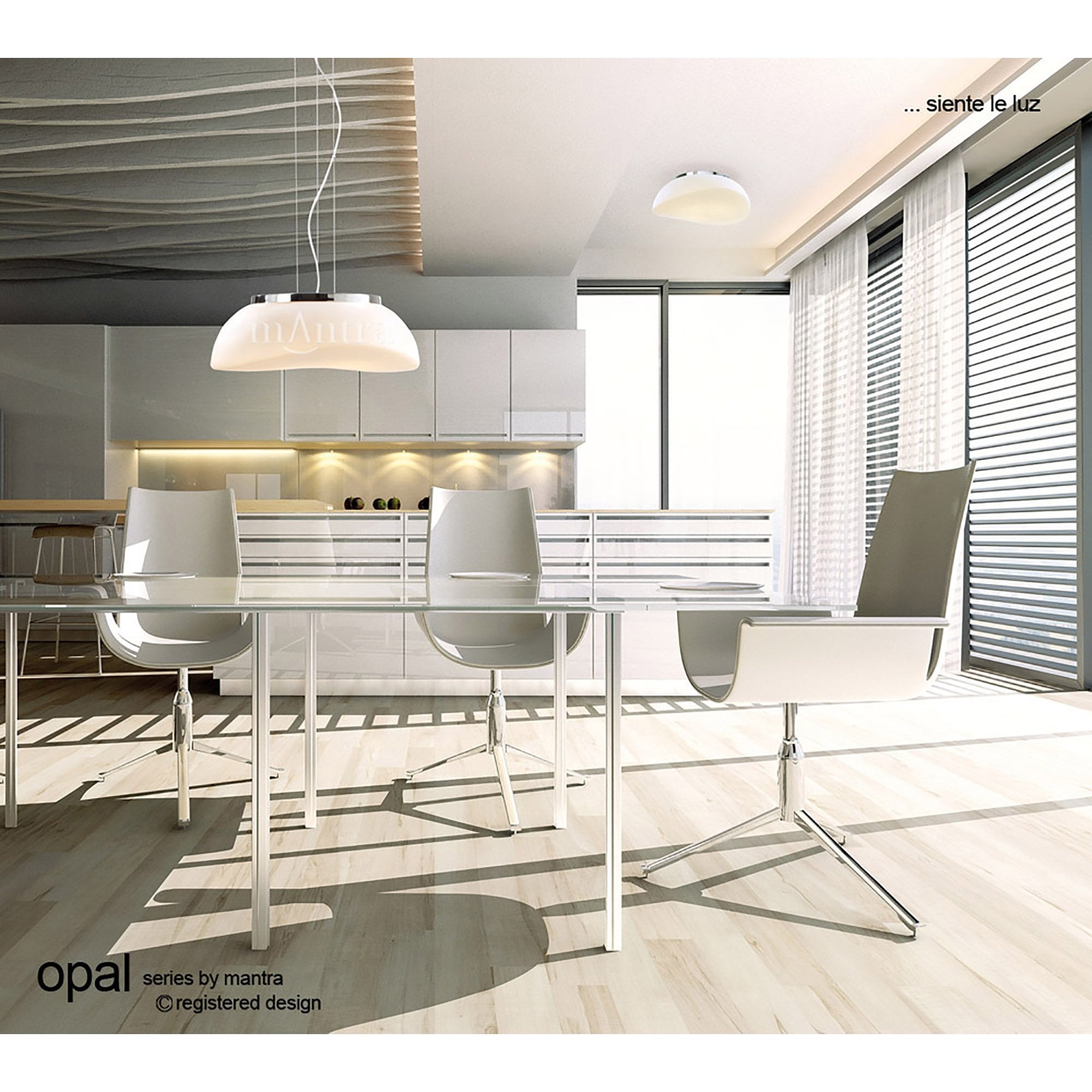 M4897 Opal Ceiling/Wall 1 Light E27 Polished Chrome/Frosted White Glass