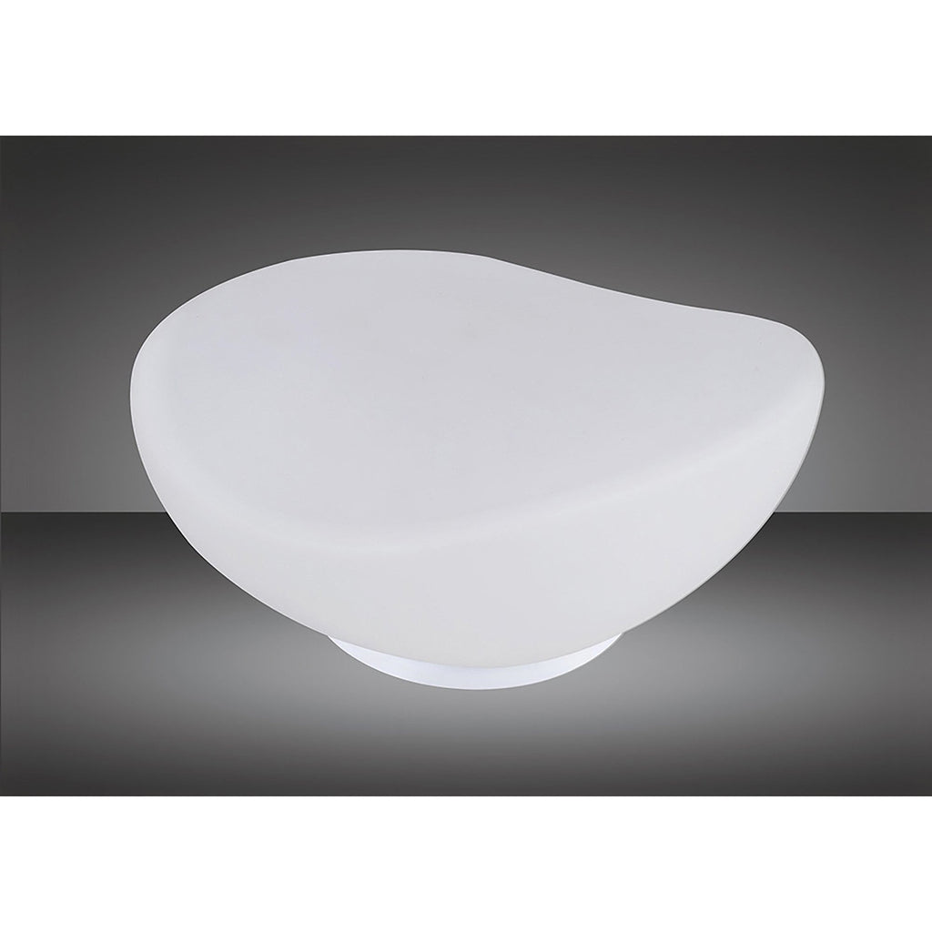 M4898 Opal Table Lamp 1 Light E27 White Base/Frosted White Glass