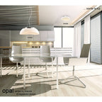 M4898 Opal Table Lamp 1 Light E27 White Base/Frosted White Glass
