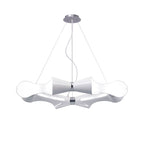 M1541 Ora Pendant 8 Flat Round Light E27 Gloss White/White Acrylic/Polished Chrome
