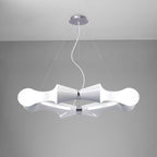 M1541 Ora Pendant 8 Flat Round Light E27 Gloss White/White Acrylic/Polished Chrome