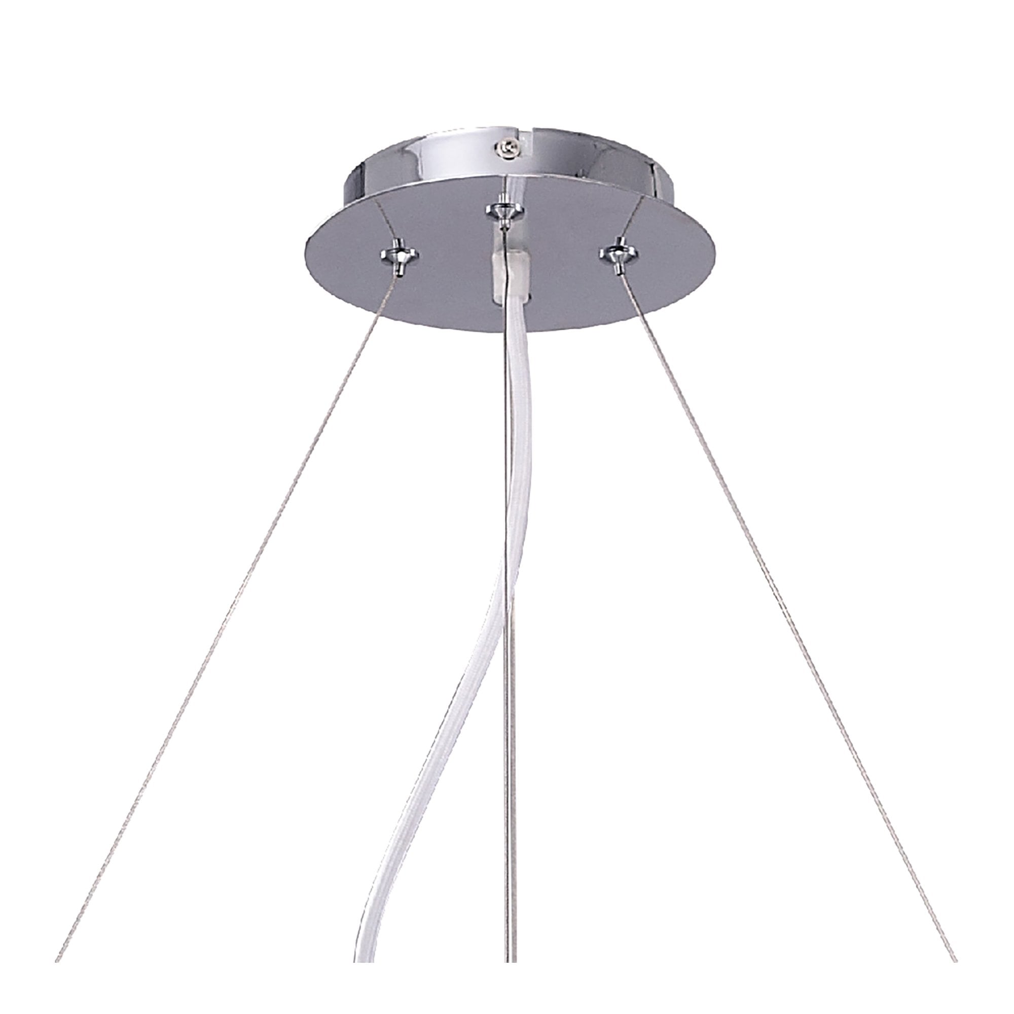 M1541 Ora Pendant 8 Flat Round Light E27 Gloss White/White Acrylic/Polished Chrome