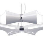 M1541 Ora Pendant 8 Flat Round Light E27 Gloss White/White Acrylic/Polished Chrome