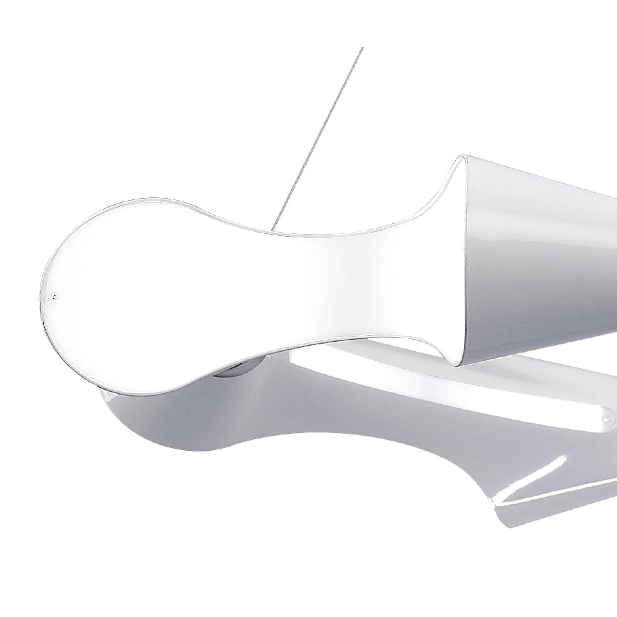 M1541 Ora Pendant 8 Flat Round Light E27 Gloss White/White Acrylic/Polished Chrome
