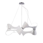 M1542 Ora Pendant 8 Twisted Round Light E27 Gloss White / White Acrylic / Polished Chrome