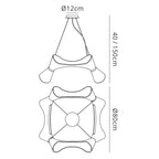 M1542 Ora Pendant 8 Twisted Round Light E27 Gloss White / White Acrylic / Polished Chrome