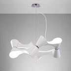 M1542 Ora Pendant 8 Twisted Round Light E27 Gloss White / White Acrylic / Polished Chrome
