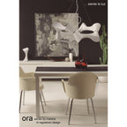 M1542 Ora Pendant 8 Twisted Round Light E27 Gloss White / White Acrylic / Polished Chrome