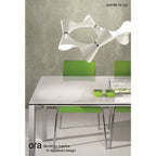 M1542 Ora Pendant 8 Twisted Round Light E27 Gloss White / White Acrylic / Polished Chrome
