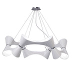 M1543 Ora Pendant 12 Twisted Round Light E27 Gloss White/White Acrylic/Polished Chrome