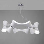 M1543 Ora Pendant 12 Twisted Round Light E27 Gloss White/White Acrylic/Polished Chrome