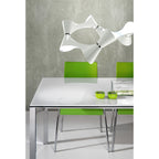 M1543 Ora Pendant 12 Twisted Round Light E27 Gloss White/White Acrylic/Polished Chrome
