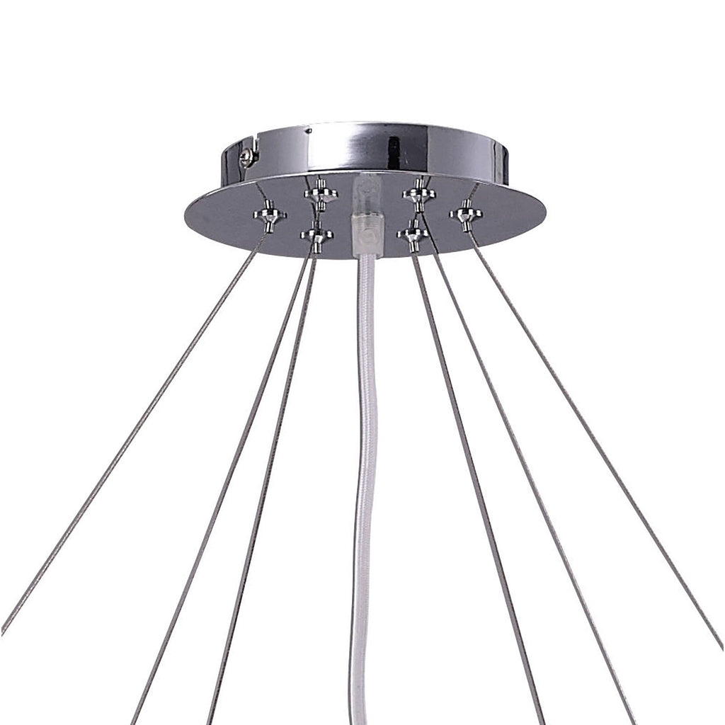 M1543 Ora Pendant 12 Twisted Round Light E27 Gloss White/White Acrylic/Polished Chrome