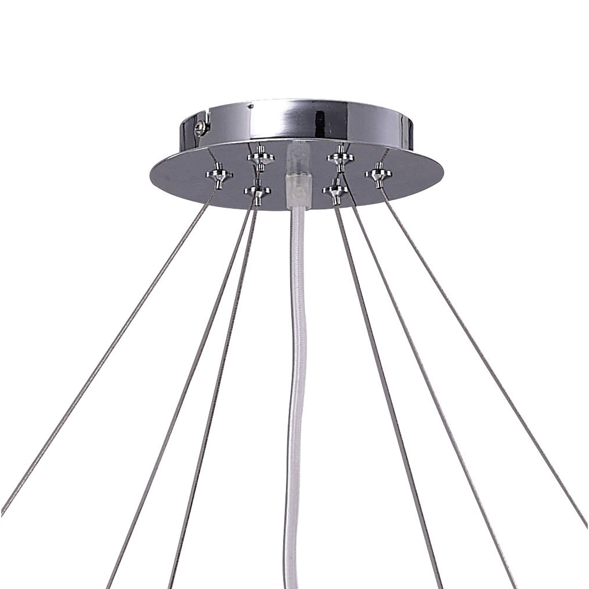 M1543 Ora Pendant 12 Twisted Round Light E27 Gloss White/White Acrylic/Polished Chrome