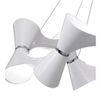 M1543 Ora Pendant 12 Twisted Round Light E27 Gloss White/White Acrylic/Polished Chrome