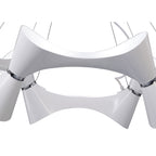 M1543 Ora Pendant 12 Twisted Round Light E27 Gloss White/White Acrylic/Polished Chrome