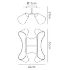 M1545 Ora Ceiling 2 Arm 4 Light E27 Gloss White/White Acrylic/Polished Chrome