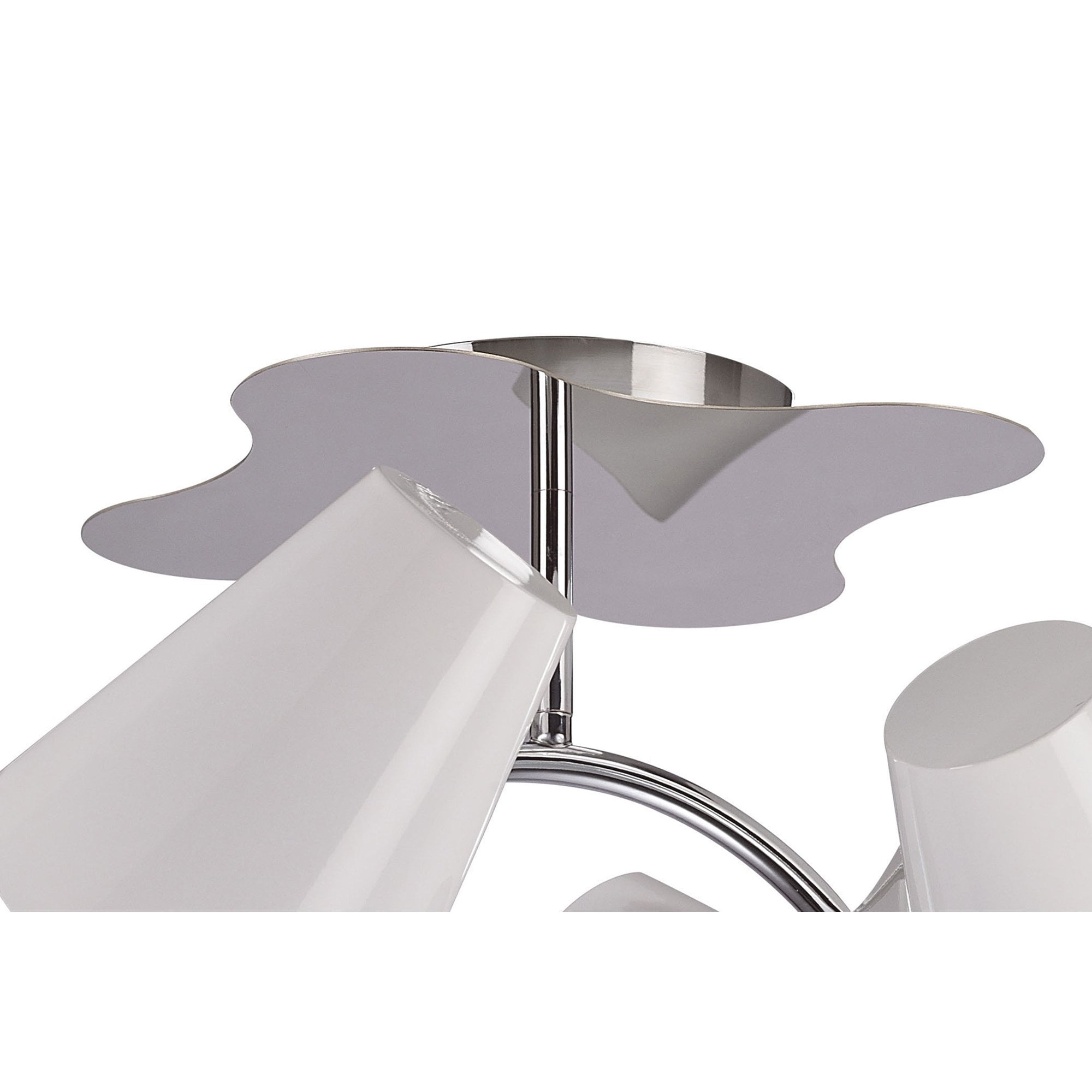 M1545 Ora Ceiling 2 Arm 4 Light E27 Gloss White/White Acrylic/Polished Chrome
