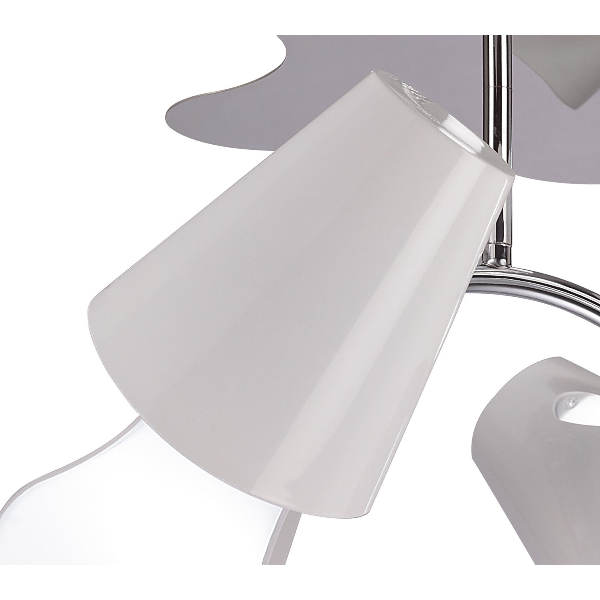 M1545 Ora Ceiling 2 Arm 4 Light E27 Gloss White/White Acrylic/Polished Chrome