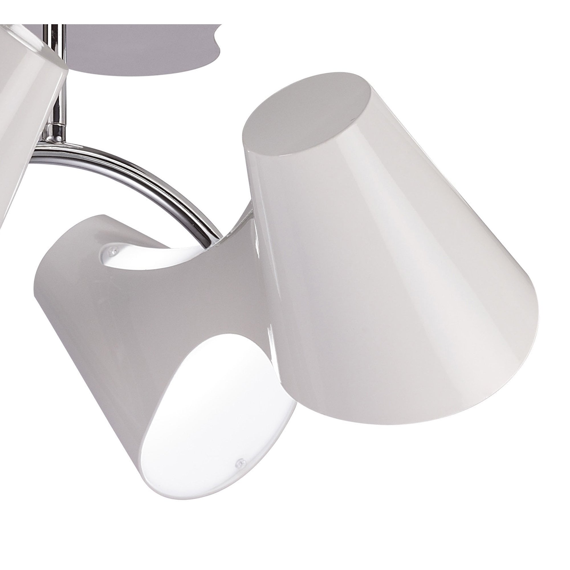 M1545 Ora Ceiling 2 Arm 4 Light E27 Gloss White/White Acrylic/Polished Chrome