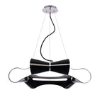 M1550 Ora Pendant 6 Flat Round Light E27 Gloss Black/White Acrylic/Polished Chrome
