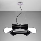 M1550 Ora Pendant 6 Flat Round Light E27 Gloss Black/White Acrylic/Polished Chrome