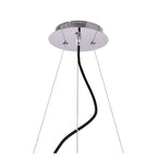 M1550 Ora Pendant 6 Flat Round Light E27 Gloss Black/White Acrylic/Polished Chrome