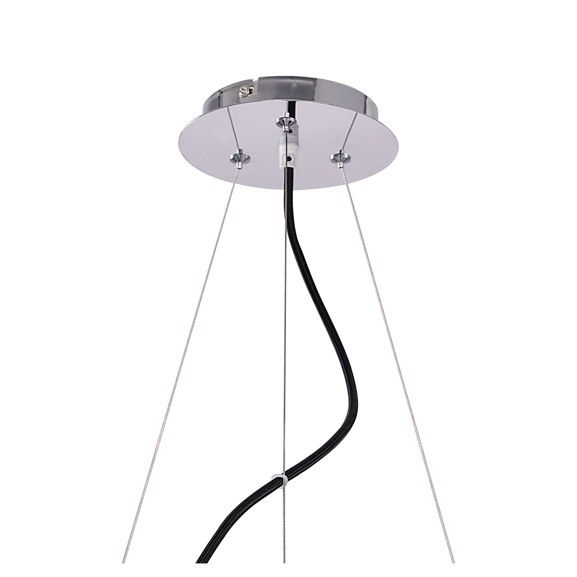 M1550 Ora Pendant 6 Flat Round Light E27 Gloss Black/White Acrylic/Polished Chrome