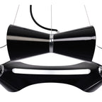 M1550 Ora Pendant 6 Flat Round Light E27 Gloss Black/White Acrylic/Polished Chrome