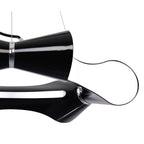 M1550 Ora Pendant 6 Flat Round Light E27 Gloss Black/White Acrylic/Polished Chrome