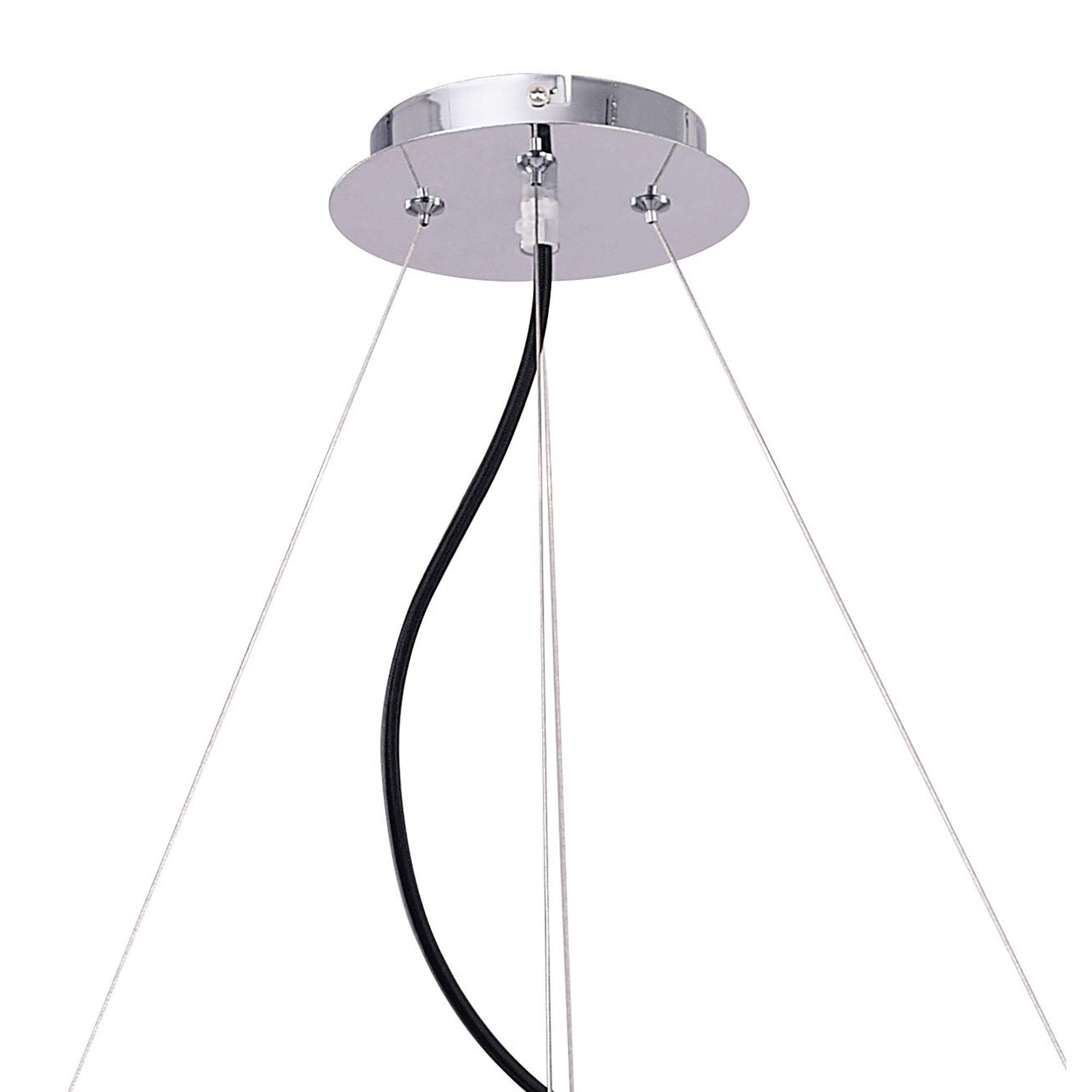 M1551 Ora Pendant 8 Flat Round Light E27 Gloss Black/White Acrylic/Polished Chrome