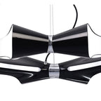 M1551 Ora Pendant 8 Flat Round Light E27 Gloss Black/White Acrylic/Polished Chrome